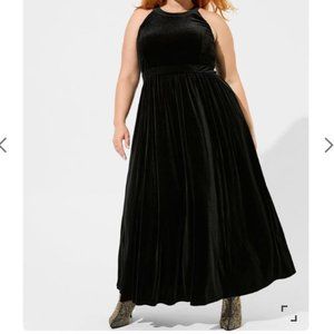 NWT Maxi Velvet Halter A Line Dress